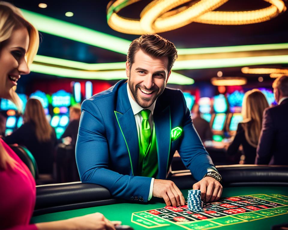 casino LuckyGreen - man and game table